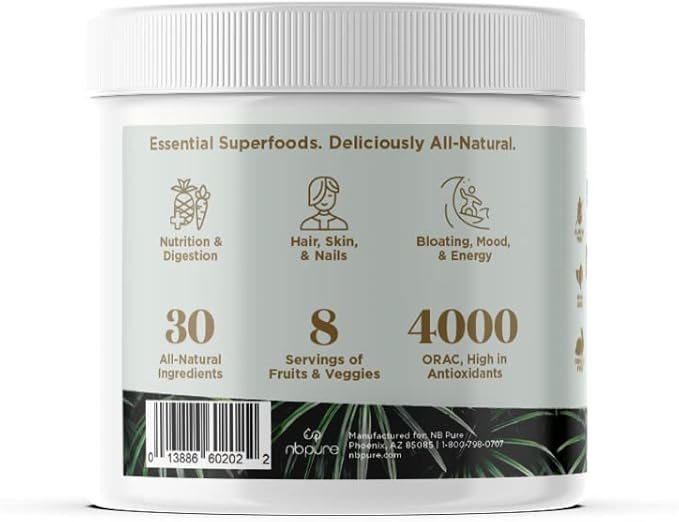 nbpure Earthy Andy Superfood Paradise, Mango Pineapple, 30 Servings