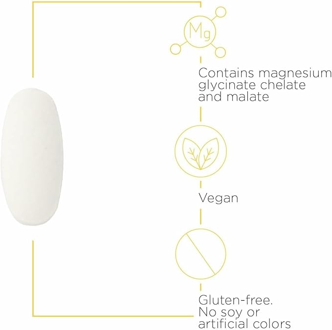 Integrative Therapeutics Magnesium Glycinate Plus - Brain Function Support Supplement for Adults* - Supports Heart and Muscular Function* - Dairy-Free & Gluten-Free - 120 Count (60 Servings)