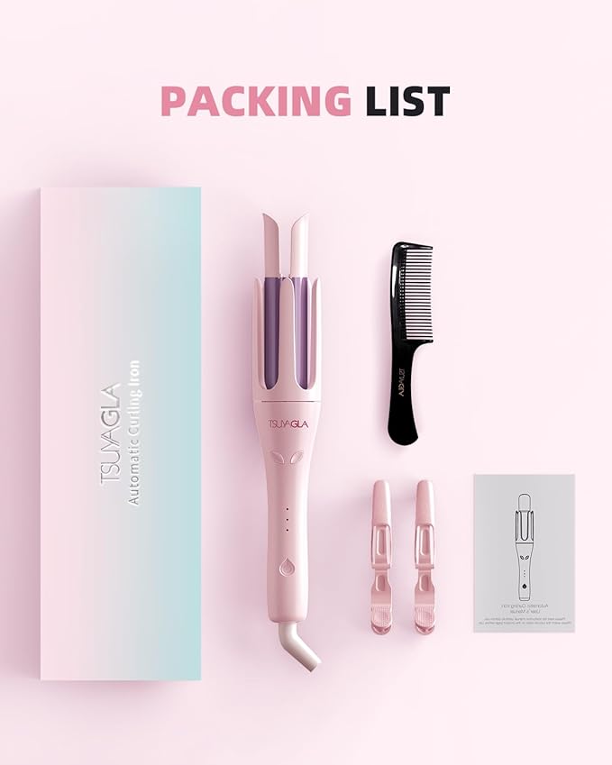 Automatic Curling Iron,1 1/4 Hair Curler with 3 Temperatures, 10S Fast Heating, 2-Way Rotation, 30 Min Auto Shut-Off, 500 Million Ionic, Anti-Scald-Tangle for Hair Styling