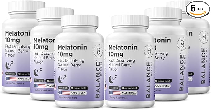Balancebreens Melatonin 10mg Fast-Dissolve, 120 Tablets ā Natural Sleep Aid for Restful Nights, Drug-Free Support for Relaxation and Tranquility