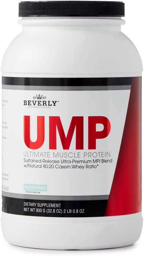 Beverly International UMP Protein Powder, Rocky Road. Unique Whey-Casein Ratio Builds Lean Muscle. Easy to Digest. No Bloat. (32.8 oz) 2lb .8 oz