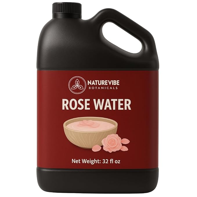 Naturevibe Botanicals Pure Rose Water Toner 32 oz – Hydrating Facial Mist & Hair Spray | 100% Natural, Alcohol-Free Skin Care & Makeup Setting Spray | Great for Skin Care and Hair Care