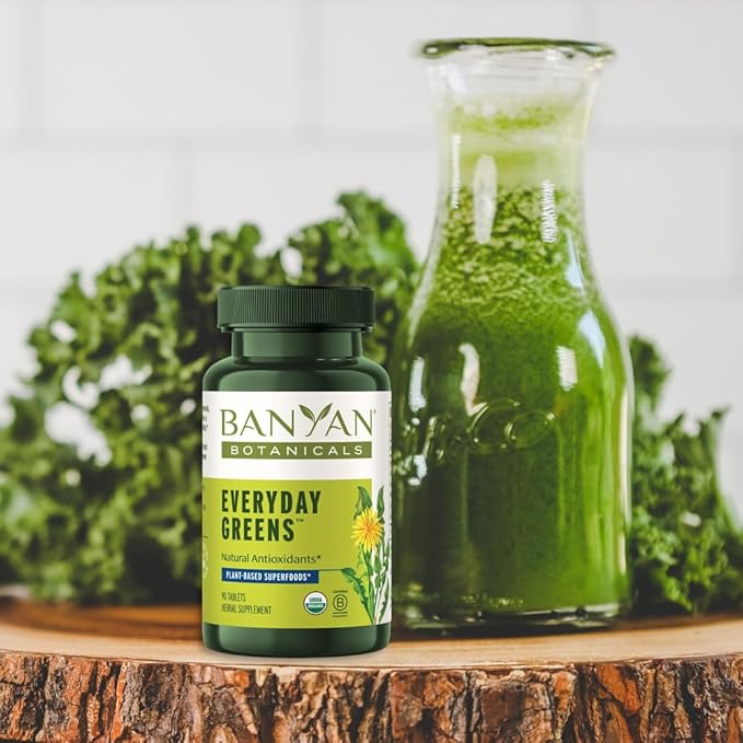 Banyan Botanicals Everyday Greens – Organic Superfood Tablets – Natural Source of Vitamins, Minerals & Antioxidants – Supports Optimal Energy & Health* – 90 Tablets – Non-GMO Sustainably Sourced Vegan