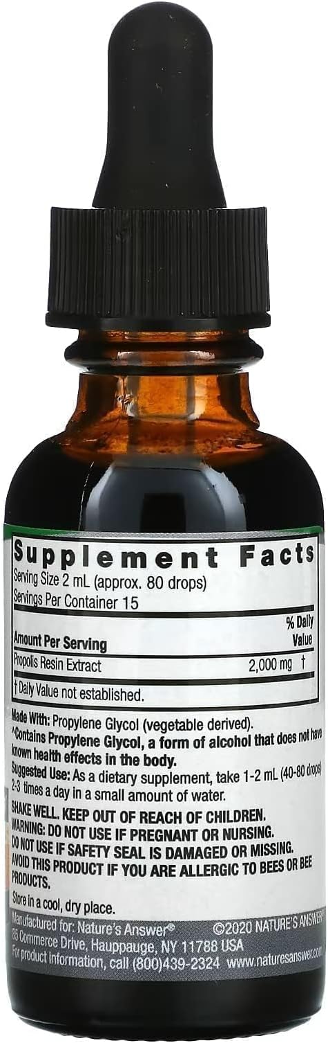 Nature's Answer Propolis Resin Extract | Herbal Supplement | All-Natural Immune Support | Vegan, Alcohol-Free & Gluten-Free 1oz