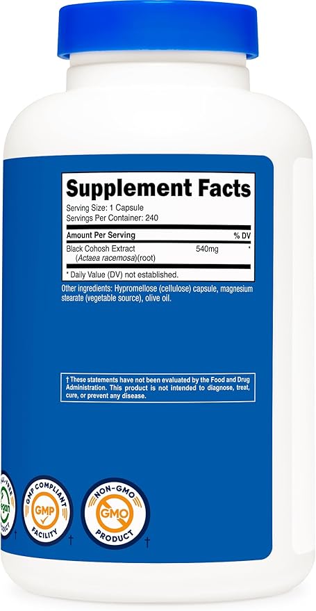 Nutricost Black Cohosh 540mg, 240 Capsules - Non-GMO, Gluten Free