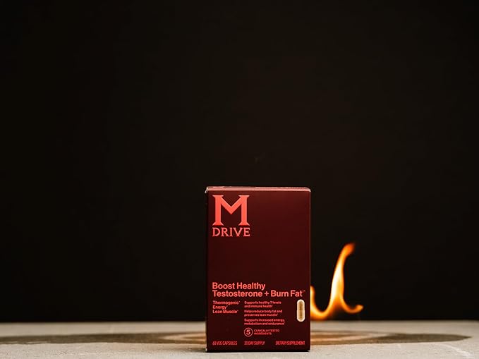Mdrive Boost and Burn Testosterone Booster and Fat Burner for Men, Energy, Strength, Stress Relief, KSM-66 Ashwagandha, Advantra Z, Chromax, 60 Capsules