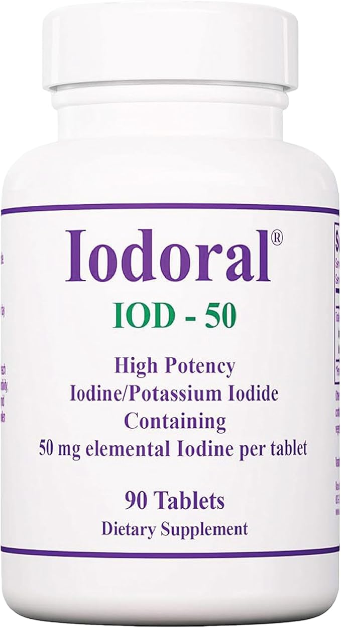 Optimox Iodoral 50 mg Supplement - Potassium Iodide Tablets, High Potency Iodine Supplements, Thyroid Support, Vitamins & Minerals - 90 Count