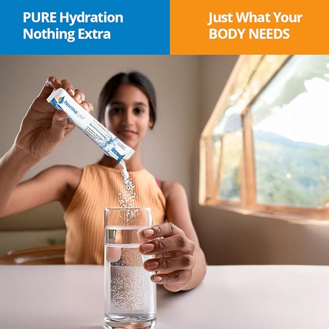 NormaLyte Oral Rehydration Salts- Helps Dietary Management of POTS Syndrome Symptoms-1 Pouches - 30 Sticks (Yields 500mL per Pack)-Pure| Energy Supplements, Potassium Supplement, Dehydration Recovery