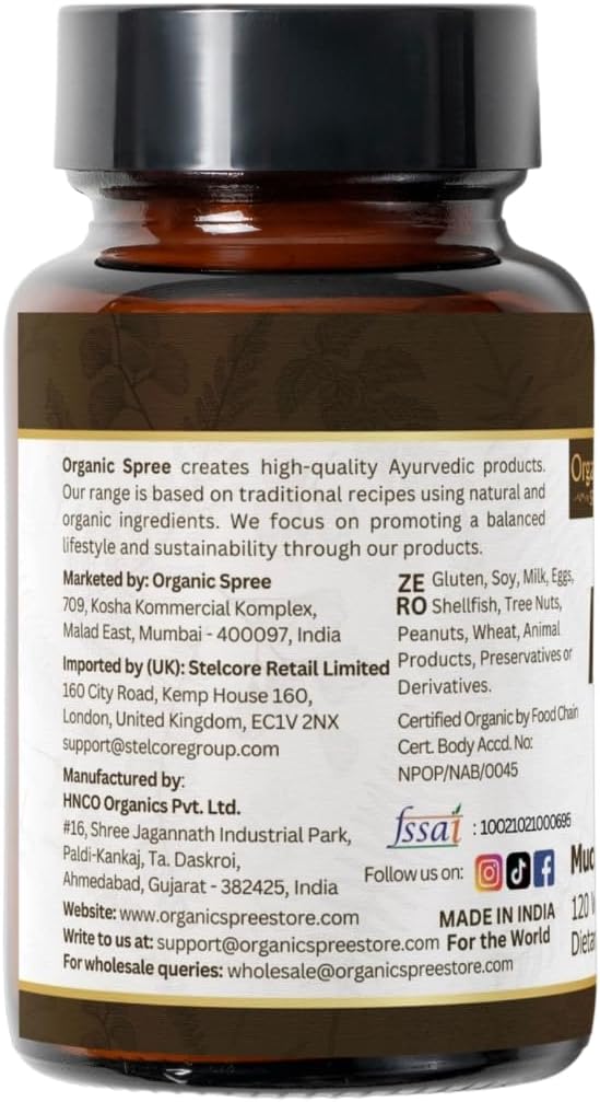Mucuna 120 Tablets – USDA Organic Mucuna Pruriens – Supports Relaxation & Cognitive Function* - Pack of 3