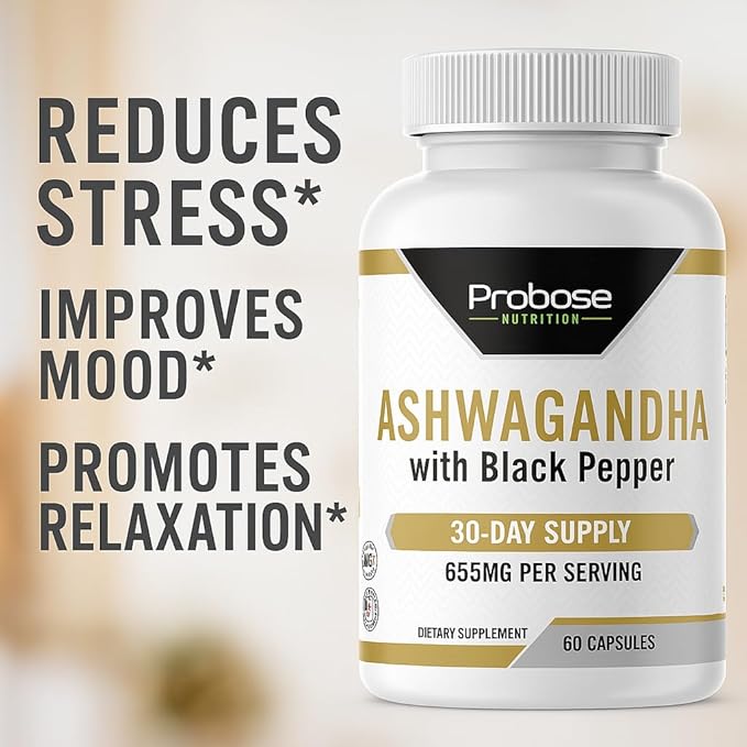 Ashwagandha with Black Pepper 60 Capsules 30-Day Supply