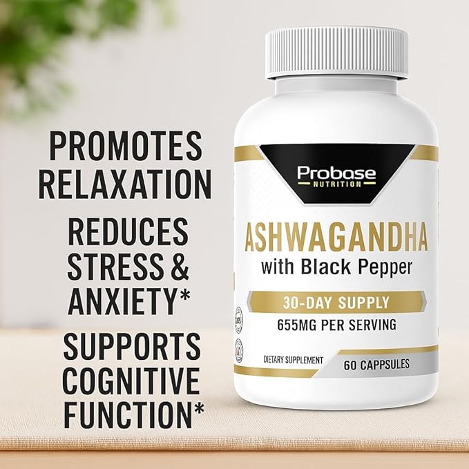 Ashwagandha with Black Pepper 60 Capsules 30-Day Supply