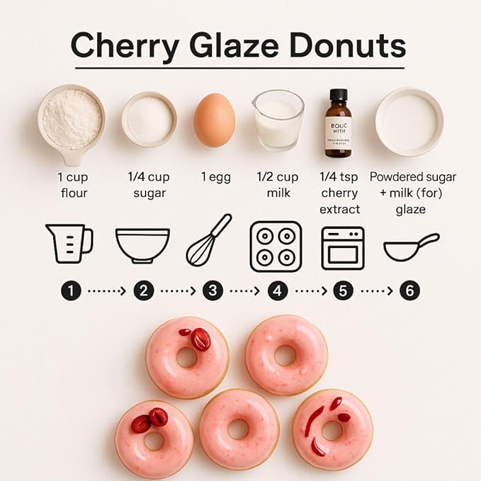 Dolce Flav Cherry Extract – 2 Ounce Oil-Soluble Kosher, Sugar-Free, Concentrated Fruity Flavor for Candy, Chocolates & Desserts, Includes Measured Dropper, Pack of 2