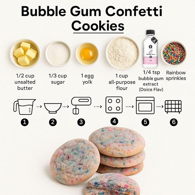 Dolce Foglia Oil Soluble Bubble Gum Extract - 2 Oz. - Sugar-Free, Zero Calories - Multipurpose Bubble Gum Flavoring Oil for Candy Making, Lip Balm, Ice Cream - Pioneer Woman Kitchen Stuff, Kitchen