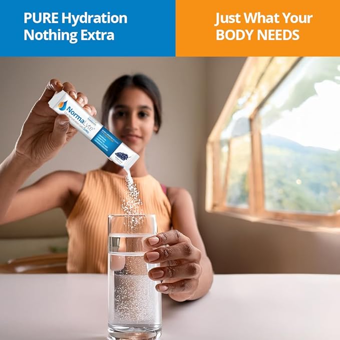 NormaLyte Oral Rehydration Salts Helps dietary management of POTS Syndrome symptoms- 1 Pouches -30 Sticks (Yields 500mL per Pack)-Grapes| Energy Supplements, Potassium Supplement, Dehydration Recovery