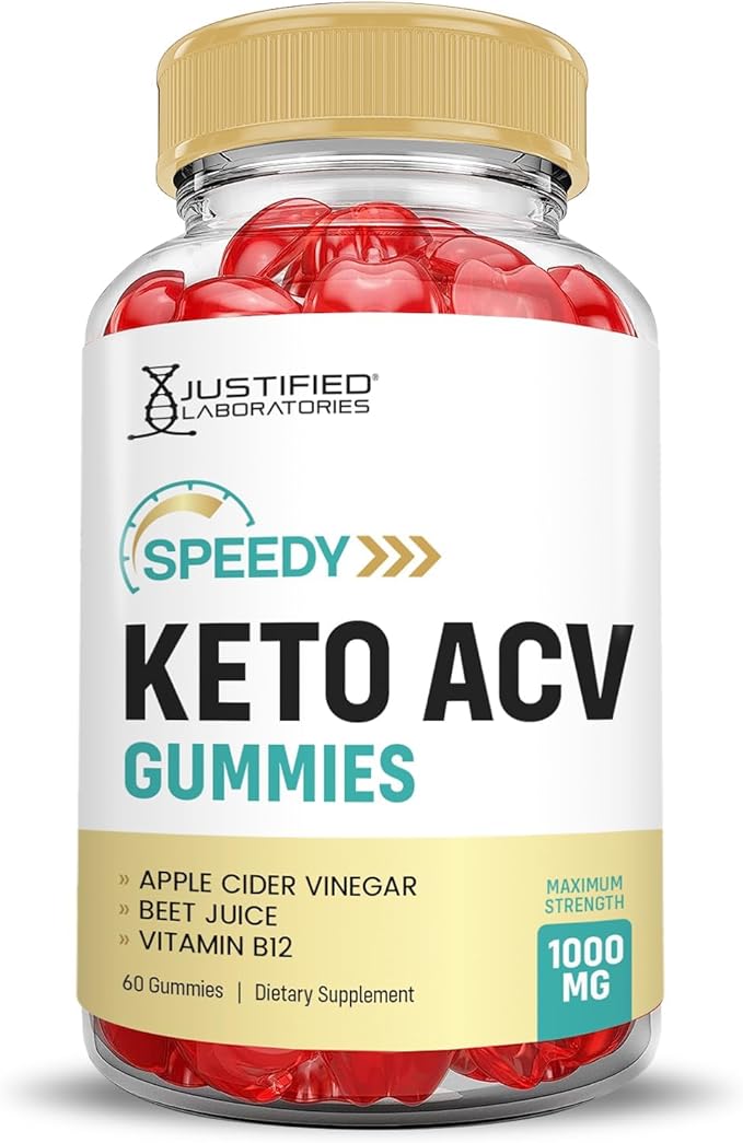 Justified Laboratories (2 Pack Speedy Keto ACV Gummies Advanced Formula 1000MG Speedy Keto Gummies Apple Cider Vinegar Formulated with Pomegranate Beet Juice Powder B12 Vegan Non GMO 120 Gummys