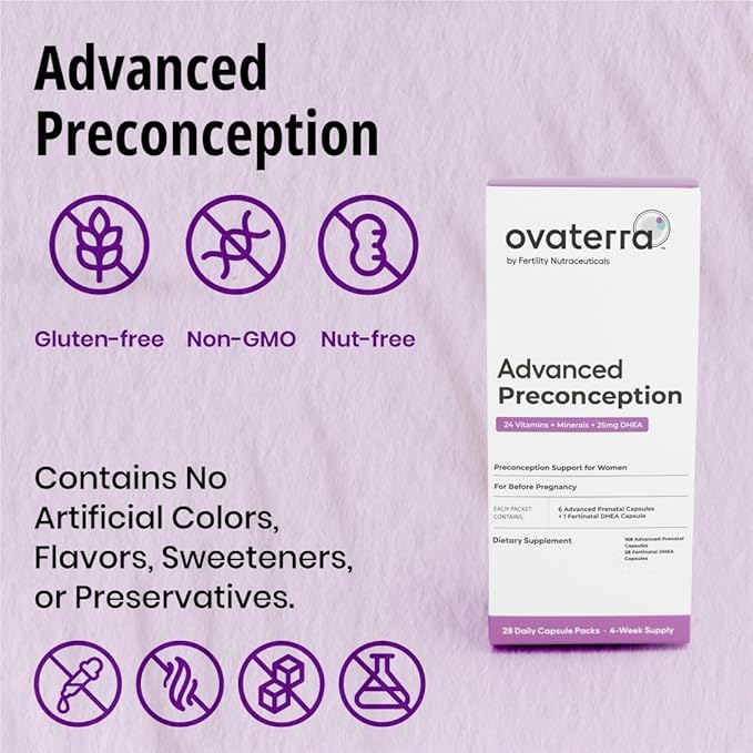 Advanced Preconception Vitamins for Women with DHEA 25mg, Choline 550 mg, Folate (Methylfolate) 1,010 mcg, Omega-3 DHA & EPA 196 Capsules - 28 Day Supply