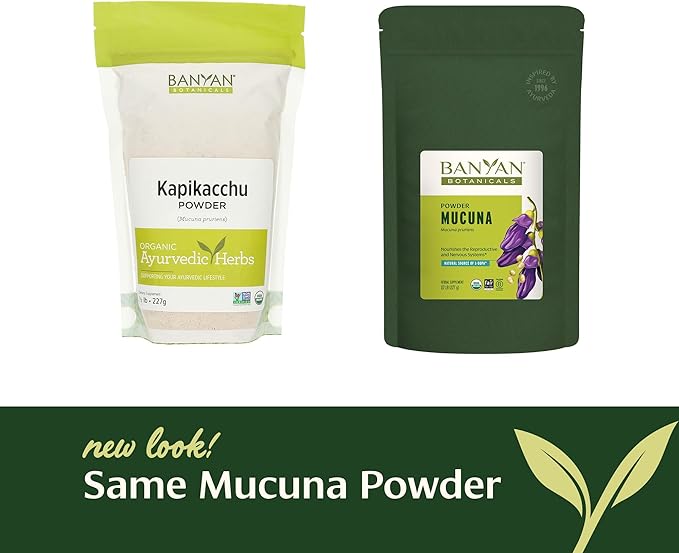 Banyan Botanicals Kapikacchu Powder, 1/2 Pound - USDA Organic - Mucuna pruriens - Natural Source of L-dopa*