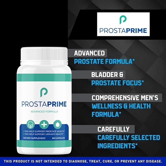 Official Prostate Health Capsules for Men ā ProstaPrime Natural Bladder Support & Urinary Flow with Saw Palmetto, Nettle Root & Pygeum,1 Pack