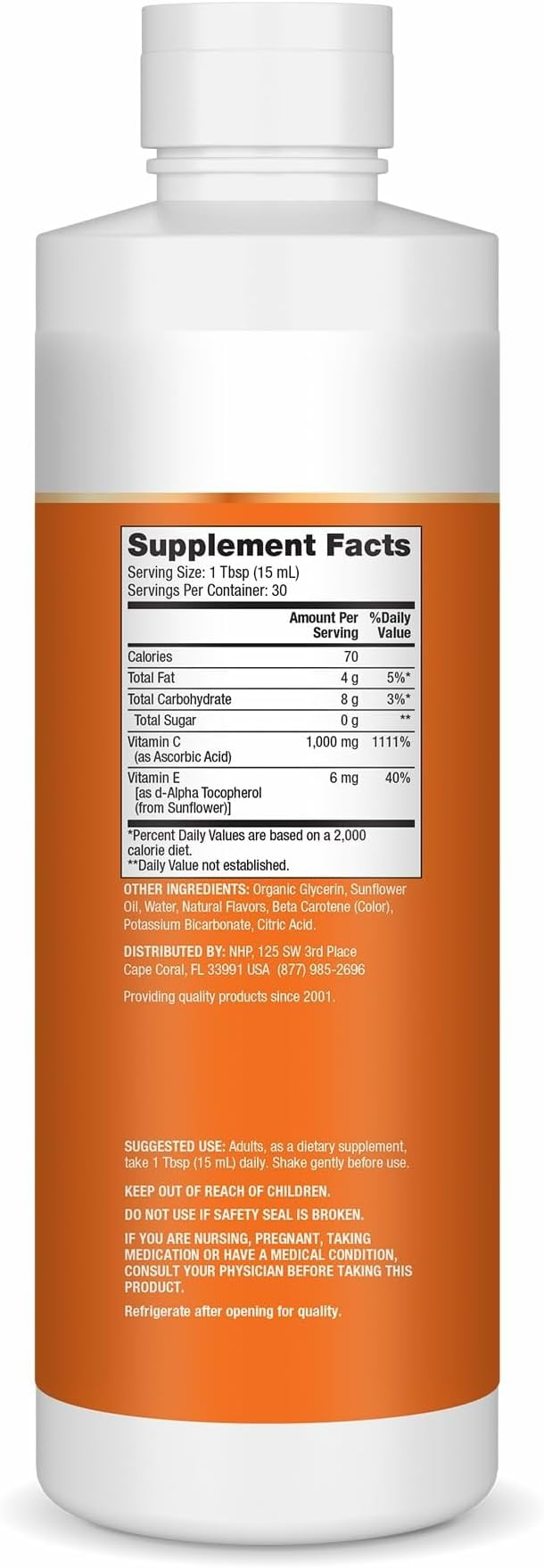 Dr. Mercola Liquid Liposomal Vitamin C - Antioxidant & Immune Support Supplement - Includes Vitamin E - GMO-Free, Gluten-Free & Soy-Free - Citrus Vanilla Flavor - 450 mL (30 Servings)