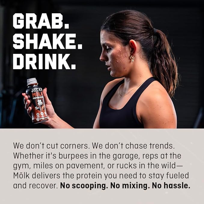 Jocko Mölk 30g Grass Fed Protein Shakes – No Added Sugar Protein Drinks KETO Friendly - Ready to Drink 12 FL Oz (Pack of 12) Vanilla