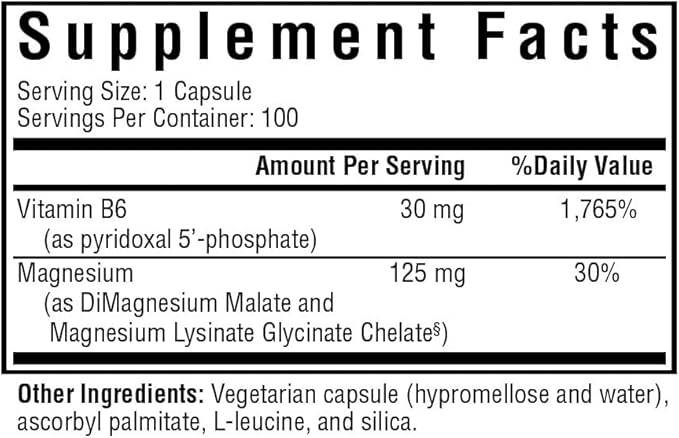 Seeking Health Magnesium Plus, Physician Formulated Vitamin B6 Plus Magnesium Supplement, Supports Better Sleep, Mood Support, Vegetarian Capsules (100 Capsules)