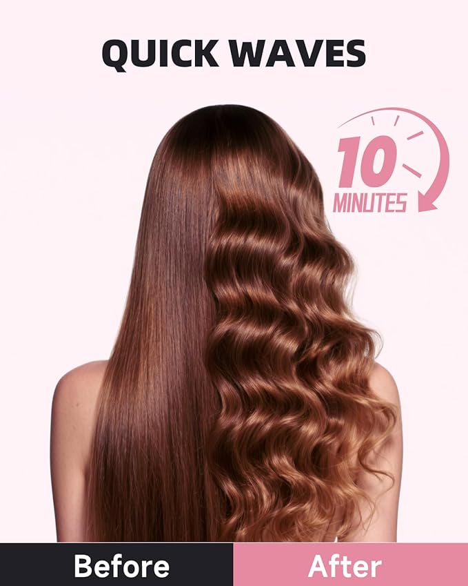 Automatic Curling Iron,1 1/4 Hair Curler with 3 Temperatures, 10S Fast Heating, 2-Way Rotation, 30 Min Auto Shut-Off, 500 Million Ionic, Anti-Scald-Tangle for Hair Styling