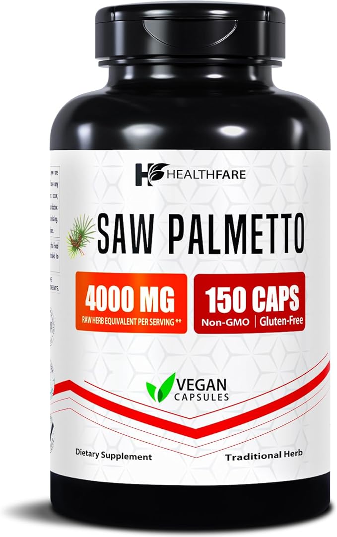 Saw Palmetto Extract Capsules 4000mg Equivalent | 150 Capsules | Hair Growth for Men & Women | Non-GMO & Gluten-Free | Made in The USA