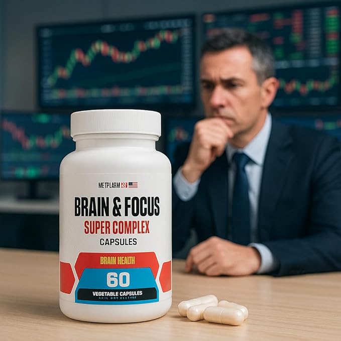 Brain & Focus Nootropic Super Complex Supplement for Brain Support and Performance, Improved Focus Memory and Mental Performance