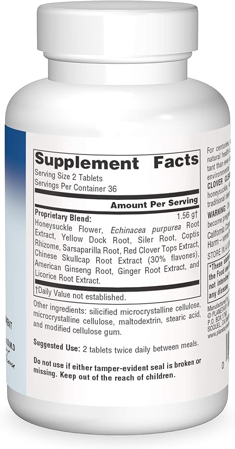 Planetary Herbals Red Clover Cleanser Tablets, 72 Count