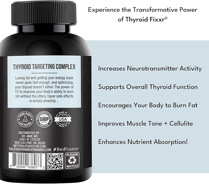 Thyroid Support by Dr. Amie | T2 Thyroid Supplement | 30 Day Supply, 60 Capsules