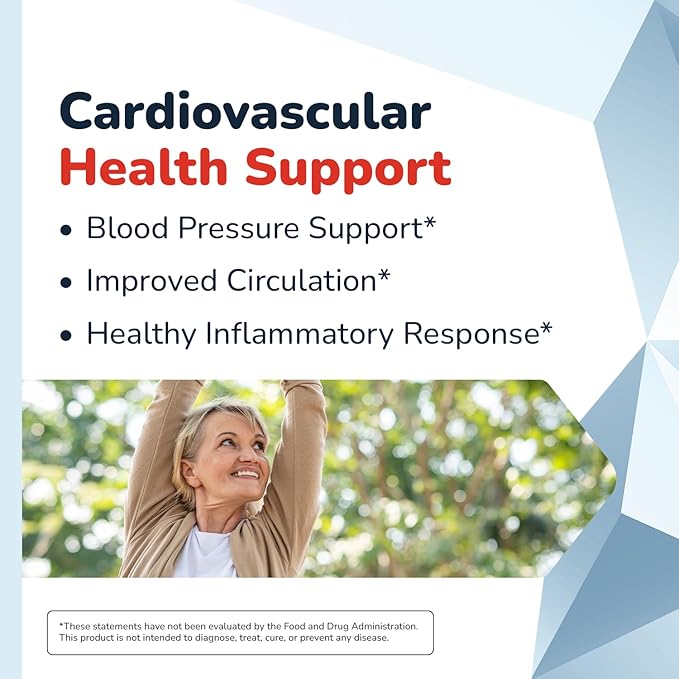 HealthyHeart Support+ 6-in-1 Heart Health Supplements with Ashwagandha, CoQ10, Beet Root, Olive Leaf, Magnesium & L-Carnitine, Made in USA, Doctor-Formulated –120 Capsules, 1 Month Supply