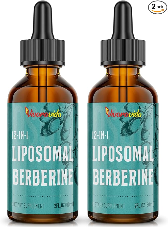 Berberine HCl Supplement 3000 mg - Liposomal Berberine HCl Liquid - AMPK Activator with Turmeric, Ceylon Cinnamon, 12 Natural Ingredients - 4 fl oz