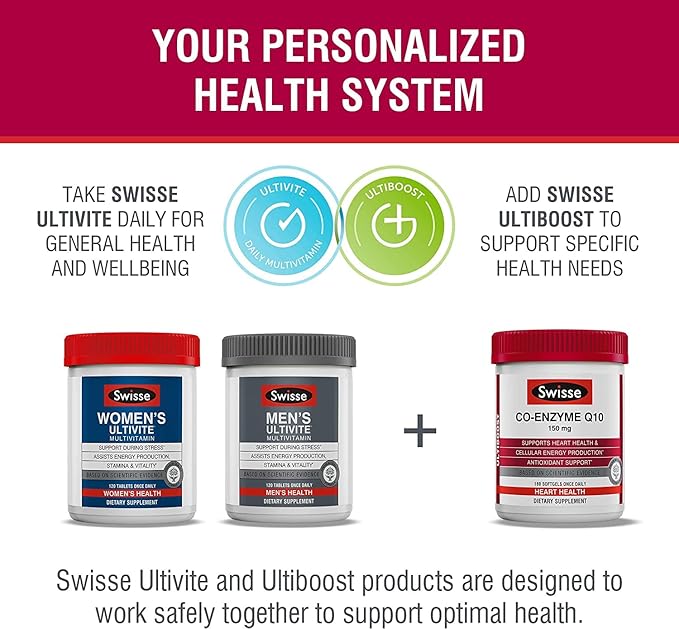 Swisse CoQ10 Supplement Co-Enzyme Q10 | 6 months Supply| Coenzyme Q10 Supports Heart Health and Ubiquinol Cellular Energy Production | CQ10 Antioxidant Support| Co Q 10 Supplement 135mg | 180 Softgels