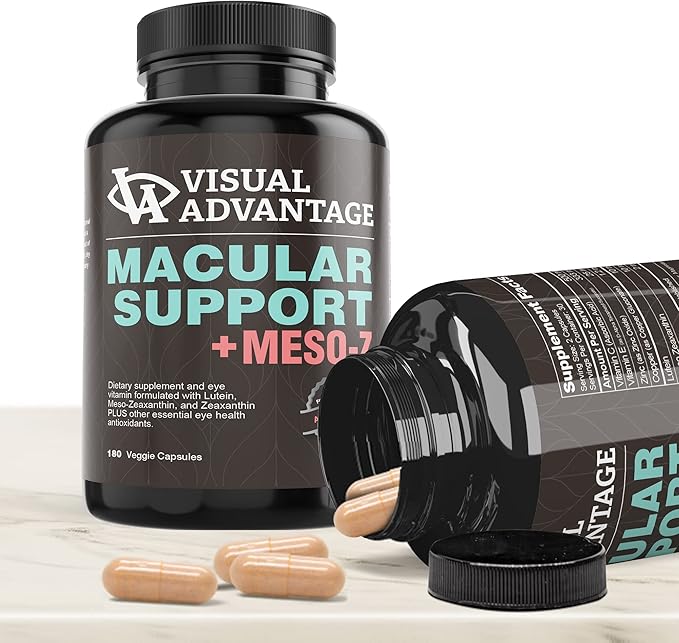 Visual Advantage® Macular Support + Meso-Z – Blue Light Eye Vitamin with Triple Antioxidants for Advanced Protection Against Digital Screens (180-Count)
