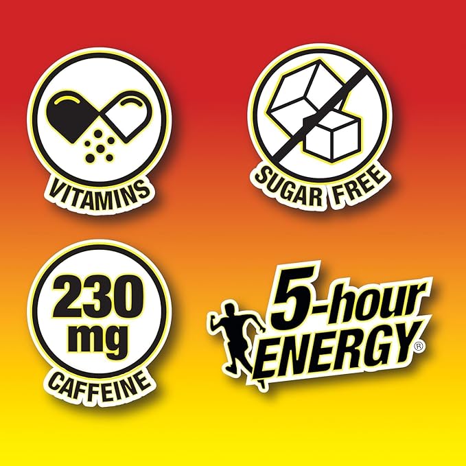 5-hour ENERGY Regular Strength Grape Energy Shot 1.93oz, 20-Pack – Sugar Free Caffeine Energy Booster with B-Vitamins & Amino Acids – Zero Calorie