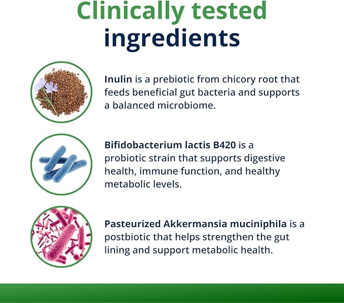 Metagenics UltraFlora Triplebiotic - Shelf-Stable Digestive Supplement with Akkermansia for Gut Health, Microbiome & Immune Support* - Contains Prebiotic, Probiotic & Postbiotic - 30 Capsules