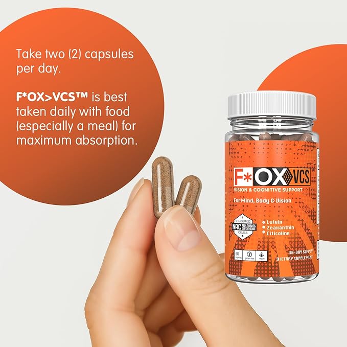 Vision & Cognitive Support Supplement - Nourish Your Mind and Eyes - Oxidative Stress Defense - Vegan & Gluten-Free - Mega-Potent Antioxidant 60 Capsules