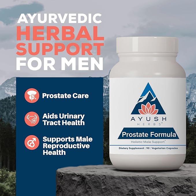 Ayush Herbs Prostate Formula - Prostate Health Supplement for Men, Saw Palmetto, Zinc, & DIM, Traditional Herbal Blend, Holistic Male Prostate Support - 90 Vegetarian Capsules