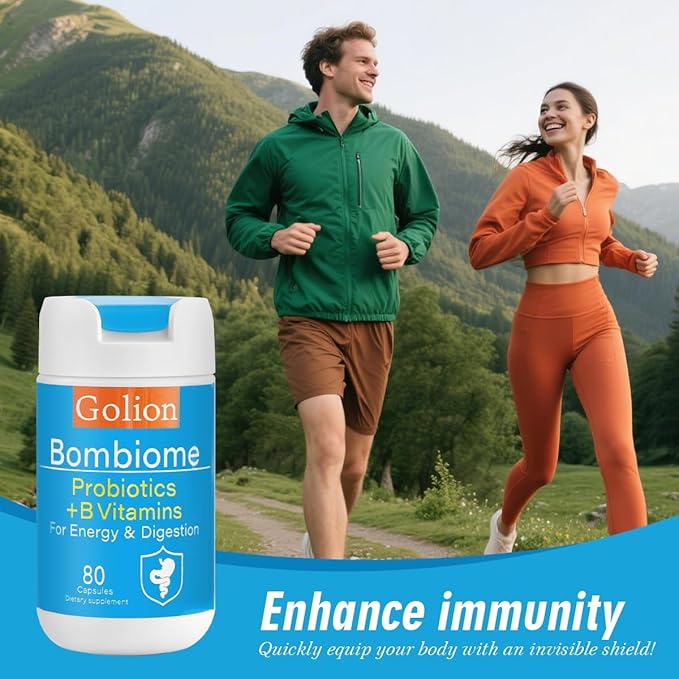 Golion Advanced B-Complex with Multi-Strain Probiotics & Prebiotics – Complete Support for Energy, Digestion, Immune Health, Sleep Quality & Metabolism – 40-Day Supply