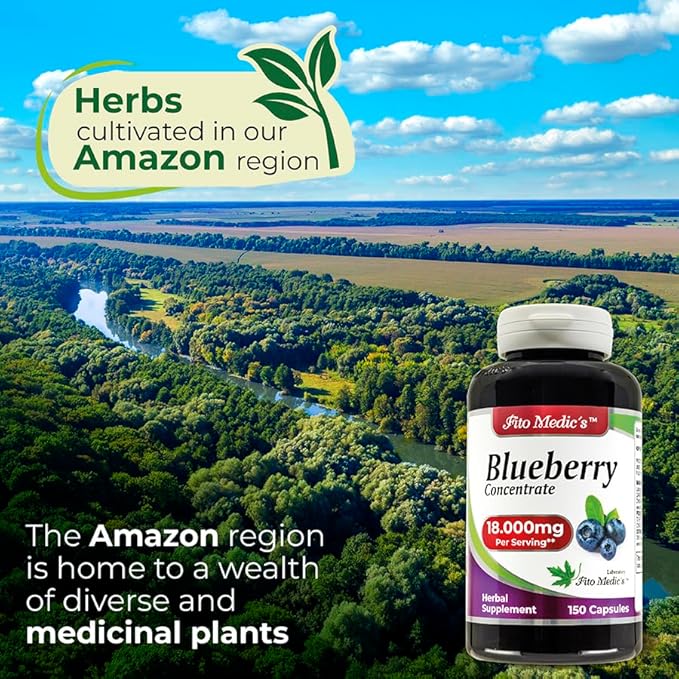 FITO MEDIC'S Blueberry | Blueberry Extract Capsules | 150 Capsules | Concentrated Extract | Highly Absorbable Herbal Supplement