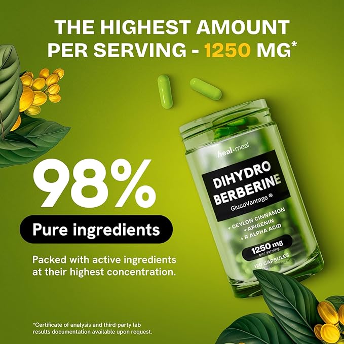 Dihydroberberine Supplement - Dehydro Berberine Organic -Super Berberine Supplement with Ceylon Cinnamon & R Alpha Lipoic Acid & Apigenin - Hydroberberine 240 caps (2 Packs)
