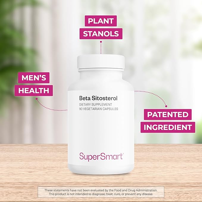 Supersmart - Beta-Sitosterol 180 mg Per Day (VegaPure Ā®) - Prostate & Urinary Health - Reduce Need to Urinate Frequently | Non-GMO & Gluten Free - 90 Vegetarian Capsules