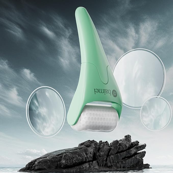BAIMEI IcyMe Cryotherapy Ice Roller and Gua Sha Facial Tools Reduces Puffiness Migraine Pain Relief, Skin Care Tools for Face Massager Self Care Gift for Men Women - Green