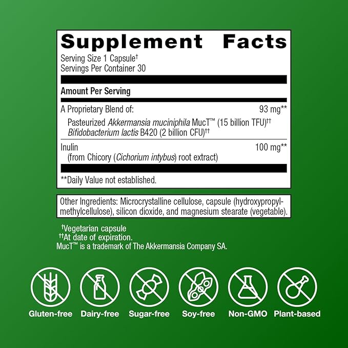 Metagenics UltraFlora Triplebiotic - Shelf-Stable Digestive Supplement with Akkermansia for Gut Health, Microbiome & Immune Support* - Contains Prebiotic, Probiotic & Postbiotic - 30 Capsules
