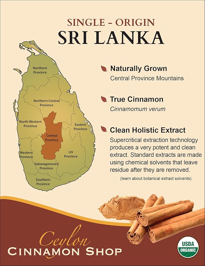 CinnaGuard™ Organic Ceylon Cinnamon Supplement 2500mg per Capsule | Extra Strength | 4 Month Supply | 120 Count - Non-GMO & Gluten Free Antioxidant