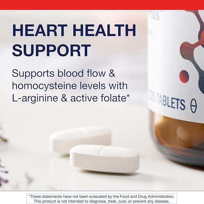 Metagenics Arginine Plus - 1.5 g L-Arginine - Supports Blood Flow & Heart Health* - 665 mcg DFE Folate (as Calcium L-5-Methyltetrahydrofolate) - Non-GMO, Vegetarian & Gluten-Free - 120 Count