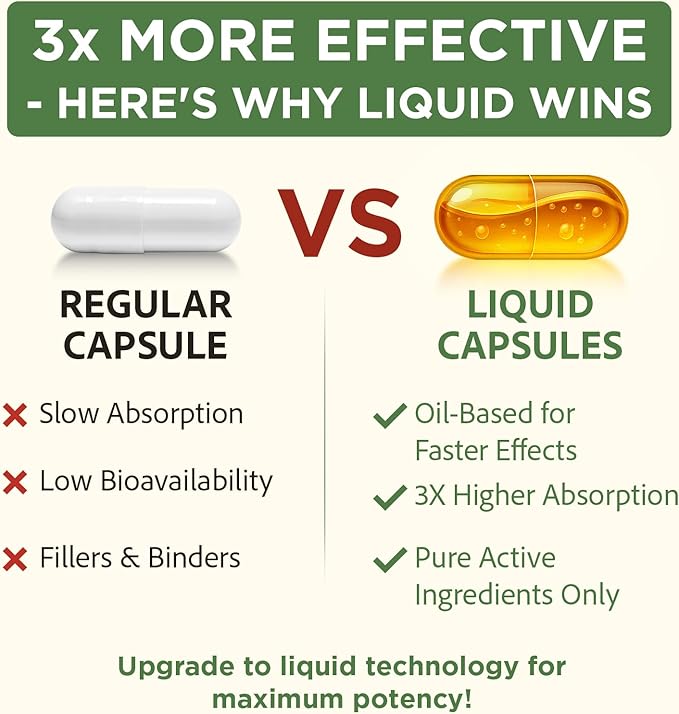 Advanced Cholesterol Lowering Supplements & for High Cholesterol | Liquid-Filled Capsules for Maximum Absorption | Plant Sterols, Policosanol, Bergamot Extract | Triple-Action Formula,180 Capsules