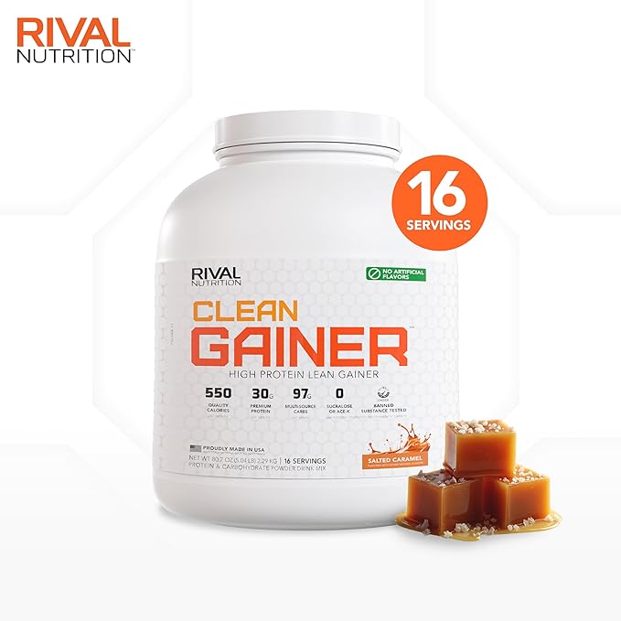 RIVAL NUTRITION Naturally Flavored Clean Gainer (5 lb, Salted Caramel)