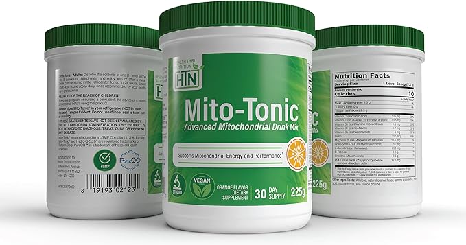 Health Thru Nutrition Mito-Tonic Advanced Mitochondrial Drink Mix | CoQ-10, PQQ, D-Ribose, L-Carnitine & More | Cellular Energy & Cardiac Function Support | Keto Friendly | Non-GMO (30 Servings)
