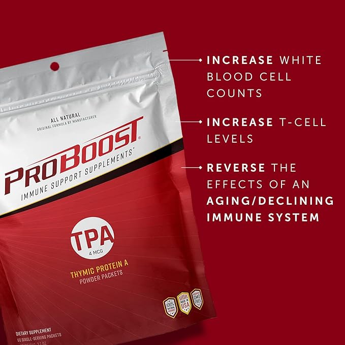 4 McG Thymic Protein A (TPA) Powder Packets - All Natural, Non-GMO, Immune Regulation and Support Supplement - 60 Packets, 4 McG TPA/Serving
